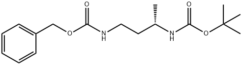 Carbamic acid, N-[(3S)-3-[[(1,1-dimethylethoxy)carbonyl]amino]butyl]-, phenylmethyl ester Structure