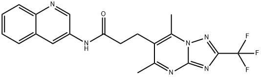 3-[5,7-dimethyl-2-(trifluoromethyl)-[1,2,4]triazolo[1
,5-a]pyrimidin-6-yl]-N-(quinolin-3-yl)propanamide Structure