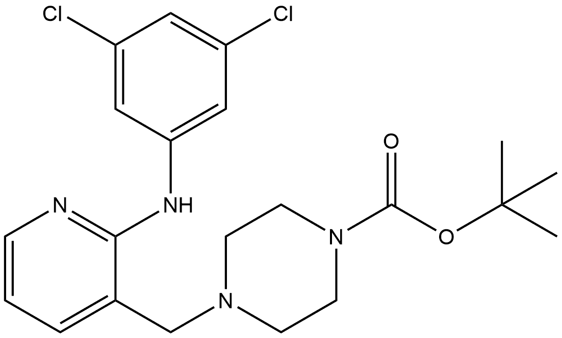 1,1-Dimethylethyl 4-[[2-[(3,5-dichlorophenyl)amino]-3-pyridinyl]methyl]-1-piperazinecarboxylate Structure