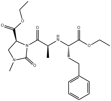 4-Imidazolidinecarboxylic acid, 3-[(2S)-2-[[(1S)-1-(ethoxycarbonyl)-3-phenylpropyl]amino]-1-oxopropyl]-1-methyl-2-oxo-, ethyl ester, (4S)- Structure