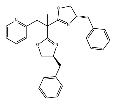 Pyridine, 2-[2,2-bis[(4S)-4,5-dihydro-4-(phenylmethyl)-2-oxazolyl]propyl]- Structure