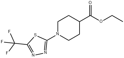 ethyl 1-[5-(trifluoromethyl)-1,3,4-thiadiazol-2-yl]piperidine-4-carboxylate Structure