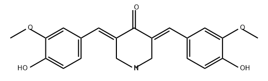 4-Piperidinone, 3,5-bis[(4-hydroxy-3-methoxyphenyl)methylene]-, (3E,5E)- Structure