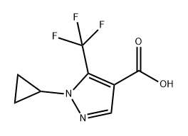 1H-Pyrazole-4-carboxylic acid, 1-cyclopropyl-5-(trifluoromethyl)- Structure