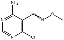 5-Pyrimidinecarboxaldehyde, 4-amino-6-chloro-, O-methyloxime 구조식 이미지