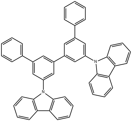 9H-Carbazole, 9,9'-[1,1':3',1'':3'',1'''-quaterphenyl]-5',5''-diylbis- Structure