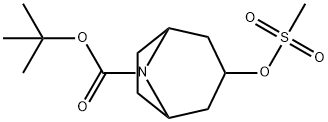 8-Azabicyclo[3.2.1]octane-8-carboxylic acid, 3-[(methylsulfonyl)oxy]-, 1,1-dimethylethyl ester Structure