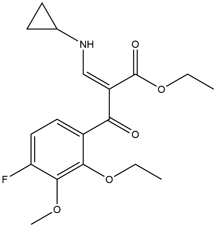 Benzenepropanoic acid, α-[(cyclopropylamino)methylene]-2-ethoxy-4-fluoro-3-methoxy-β-oxo-, ethyl ester, (αZ)- 구조식 이미지