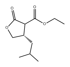 3-Furancarboxylic acid, tetrahydro-4-(2-methylpropyl)-2-oxo-, ethyl ester, (4S)- 구조식 이미지