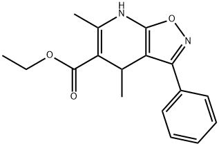 Isoxazolo[5,4-b]pyridine-5-carboxylic acid, 4,7-dihydro-4,6-dimethyl-3-phenyl-, ethyl ester Structure