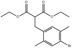 Propanedioic acid, 2-[(4-bromo-2,5-dimethylphenyl)methyl]-, 1,3-diethyl ester 구조식 이미지