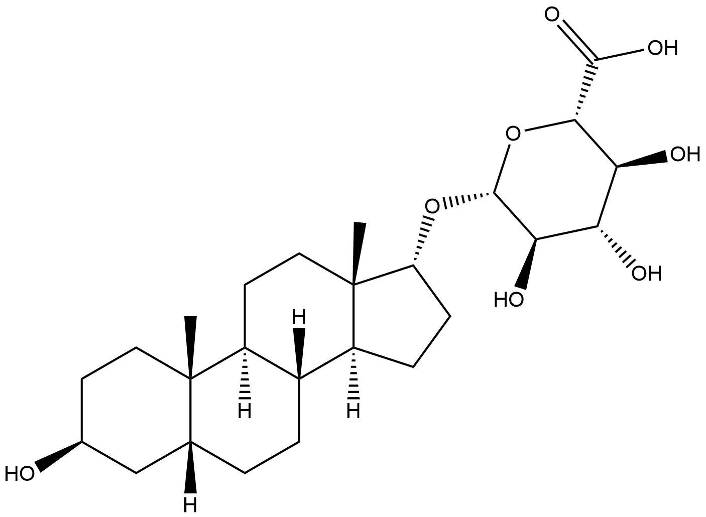 Androstane-3α,17β-diol 17-Glucuronide 구조식 이미지