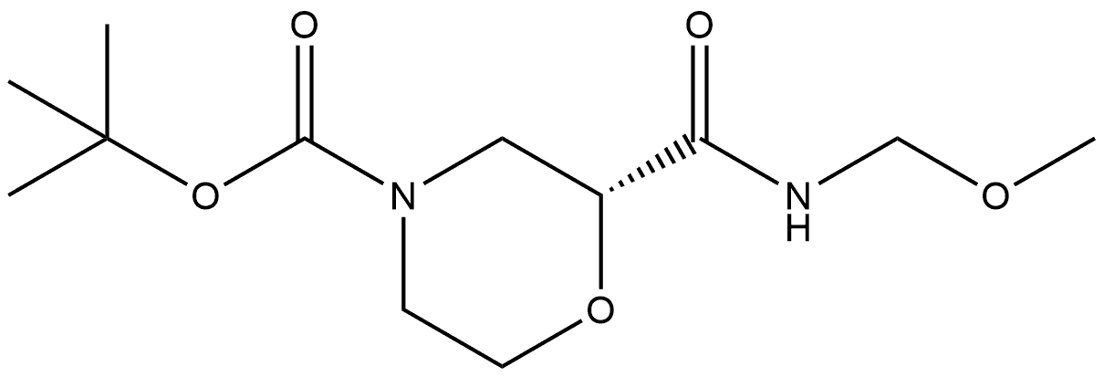 4-Morpholinecarboxylic acid, 2-[(methoxymethylamino)carbonyl]-, 1,1-dimethylethyl ester, (2R)- Structure