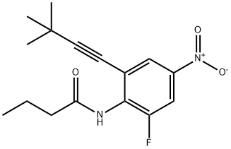 Butanamide, N-[2-(3,3-dimethyl-1-butyn-1-yl)-6-fluoro-4-nitrophenyl]- Structure