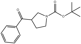 1-Pyrrolidinecarboxylic acid, 3-benzoyl-, 1,1-dimethylethyl ester Structure