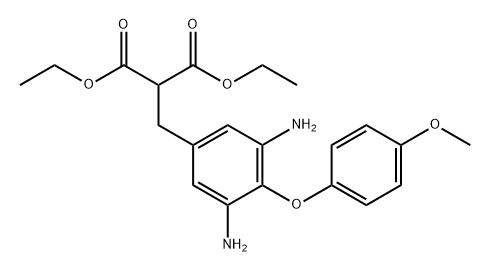 Propanedioic acid, 2-[[3,5-diamino-4-(4-methoxyphenoxy)phenyl]methyl]-, 1,3-diethyl ester 구조식 이미지