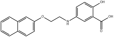 Benzoic acid, 2-hydroxy-5-[[2-(2-naphthalenyloxy)ethyl]amino]- Structure