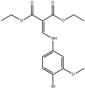 Propanedioic acid, 2-[[(4-bromo-3-methoxyphenyl)amino]methylene]-, 1,3-diethyl ester Structure