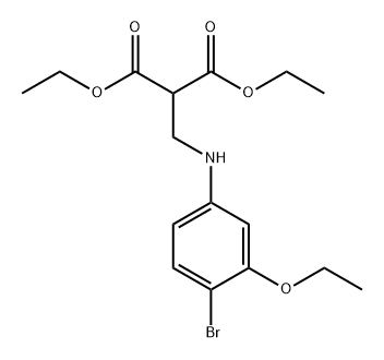 Propanedioic acid, 2-[[(4-bromo-3-ethoxyphenyl)amino]methyl]-, 1,3-diethyl ester Structure