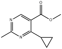 5-Pyrimidinecarboxylic acid, 4-cyclopropyl-2-methyl-, methyl ester Structure
