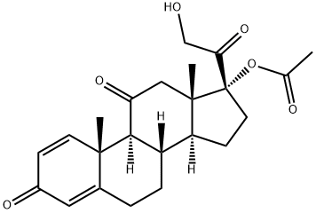 Pregna-1,4-diene-3,11,20-trione, 17-(acetyloxy)-21-hydroxy- 구조식 이미지
