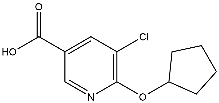 5-Chloro-6-(cyclopentyloxy)-3-pyridinecarboxylic acid Structure