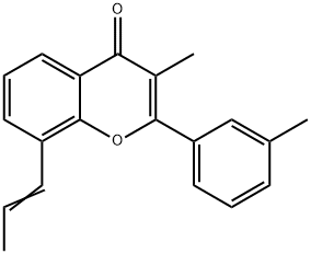 3-Methyl-8-(prop-1-en-1-yl)-2-(m-tolyl)-4H-chromen-4-one 구조식 이미지