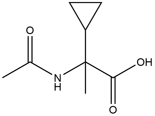 2-cyclopropyl-2-acetamidopropanoic acid 구조식 이미지