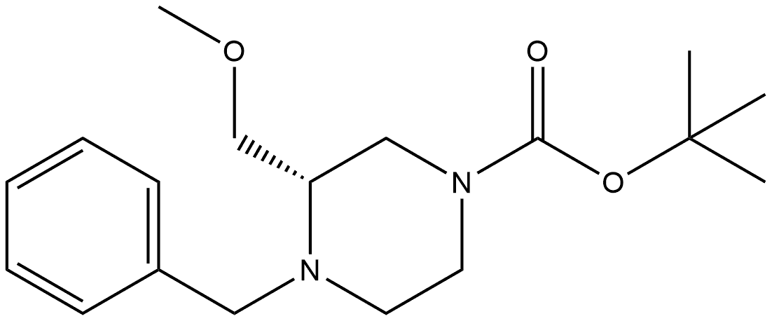 1,1-Dimethylethyl (3S)-3-(methoxymethyl)-4-(phenylmethyl)-1-piperazinecarboxylate Structure