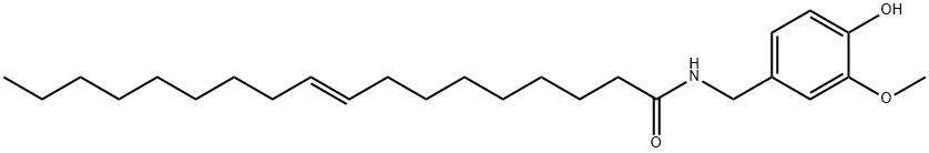 9-Octadecenamide, N-[(4-hydroxy-3-methoxyphenyl)methyl]-, (9E)- Structure