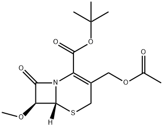 5-Thia-1-azabicyclo[4.2.0]oct-2-ene-2-carboxylic acid, 3-[(acetyloxy)methyl]-7-methoxy-8-oxo-, 1,1-dimethylethyl ester, (6R-cis)- (9CI) Structure