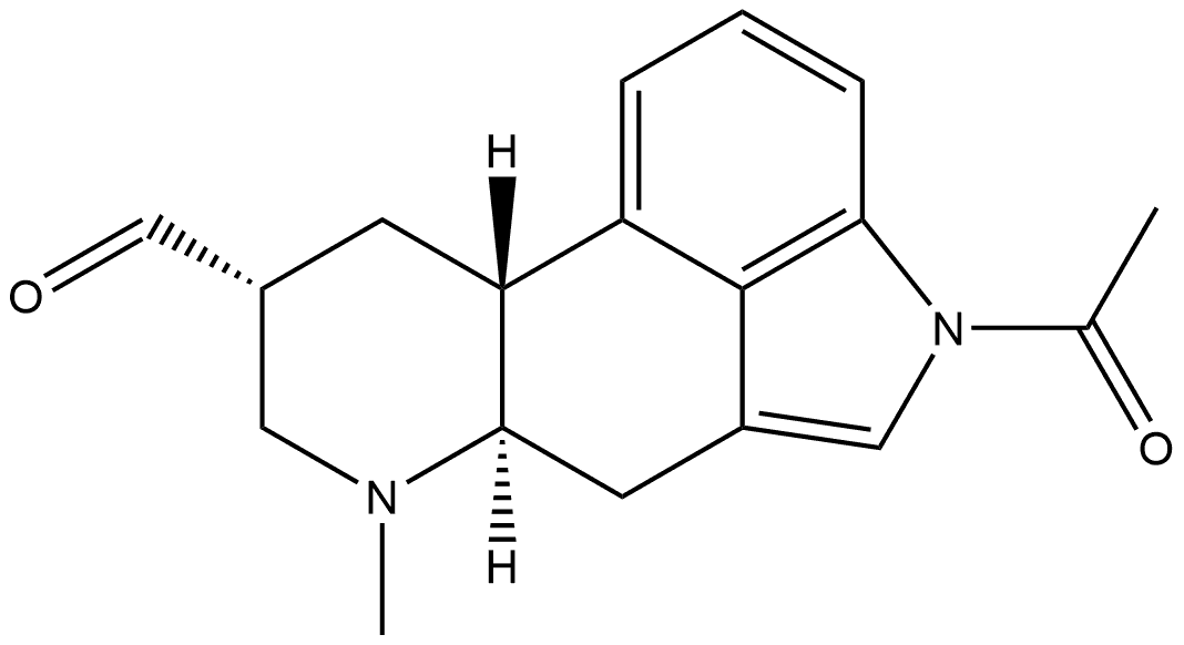 Ergoline-8-carboxaldehyde, 1-acetyl-6-methyl-, (8β)- Structure