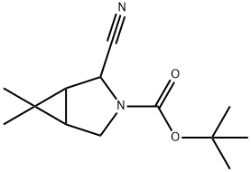 3-Azabicyclo[3.1.0]hexane-3-carboxylic acid, 2-cyano-6,6-dimethyl-, 1,1-dimethylethyl ester 구조식 이미지