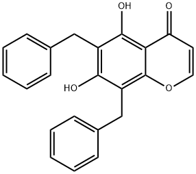 6,8-Dibenzyl-5,7-dihydroxy-4H-chromen-4-one 구조식 이미지