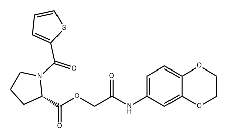 L-Proline, 1-(2-thienylcarbonyl)-, 2-[(2,3-dihydro-1,4-benzodioxin-6-yl)amino]-2-oxoethyl ester Structure