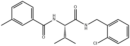 Benzamide, N-[(1S)-1-[[[(2-chlorophenyl)methyl]amino]carbonyl]-2-methylpropyl]-3-methyl- Structure