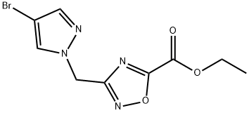 ethyl 3-[(4-bromo-1H-pyrazol-1-yl)methyl]-1,2,4-oxadiaz ole-5-carboxylate Structure