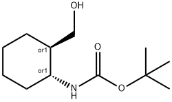Carbamic acid, N-[(1R,2R)-2-(hydroxymethyl)cyclohexyl]-, 1,1-dimethylethyl ester, rel- 구조식 이미지