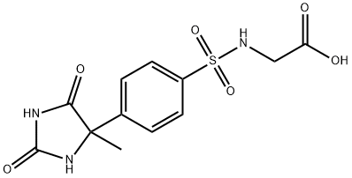 2-[4-(4-Methyl-2,5-dioxoimidazolidin-4-yl)benzenesulfonamido]acetic acid 구조식 이미지