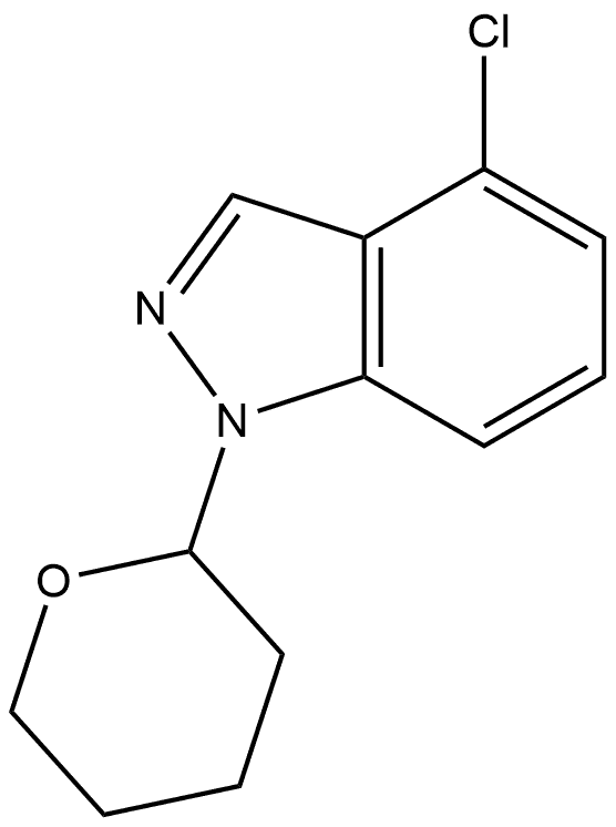 1H-Indazole, 4-chloro-1-(tetrahydro-2H-pyran-2-yl)-, (-)- Structure