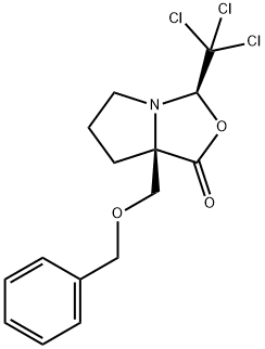 (3R,7aR)-Tetrahydro-7a-[(phenylmethoxy)methyl]-3-(trichloromethyl)-1H,3H-pyrrolo[1,2-c]oxazol-1-one Structure