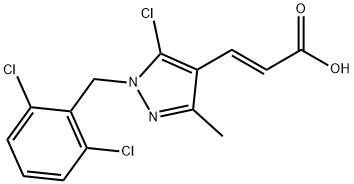 (2E)-3-{5-chloro-1-[(2,6-dichlorophenyl)methyl]-3-methyl-1H-pyrazol-4-yl}prop-2-enoic acid Structure