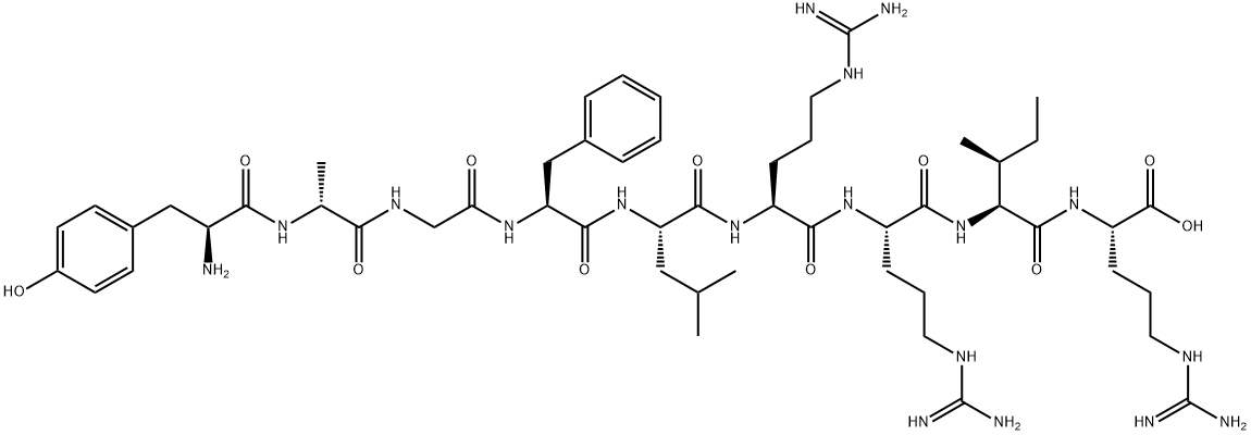 (D-Ala2)-Dynorphin A (1-9) H-Tyr-D-Ala-Gly-Phe-Leu-Arg-Arg-Ile-Arg-OH Structure