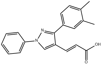 2-Propenoic acid, 3-[3-(3,4-dimethylphenyl)-1-phenyl-1H-pyrazol-4-yl]-, (2E)- Structure