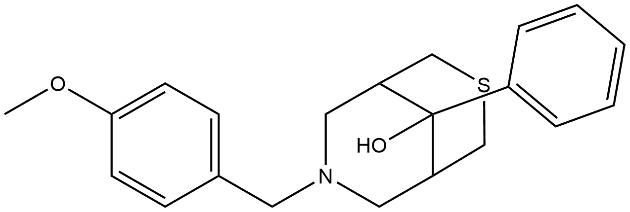 7-(4-methoxybenzyl)-9-phenyl-3-thia-7-azabicyclo[3.3.1]nonan-9-ol Structure