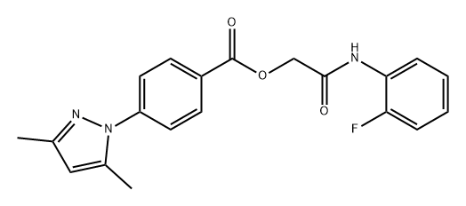 Benzoic acid, 4-(3,5-dimethyl-1H-pyrazol-1-yl)-, 2-[(2-fluorophenyl)amino]-2-oxoethyl ester 구조식 이미지