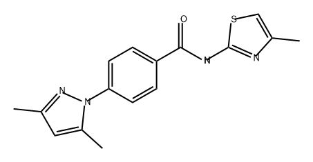 Benzamide, 4-(3,5-dimethyl-1H-pyrazol-1-yl)-N-(4-methyl-2-thiazolyl)- 구조식 이미지