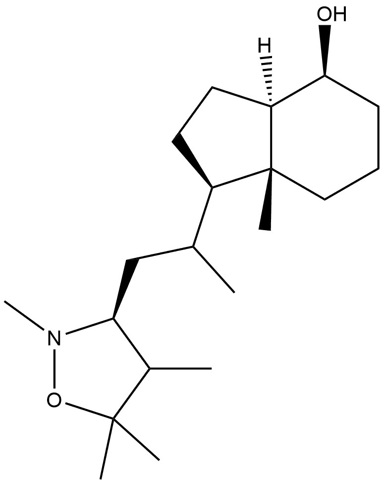 1H-Inden-4-ol, octahydro-7a-methyl-1-[1-methyl-2-(2,4,5,5-tetramethyl-3-isoxazolidinyl)ethyl]-, [1R-[1α[R*(3S*,4S*)],3aβ,4α,7aα]]- (9CI) 구조식 이미지