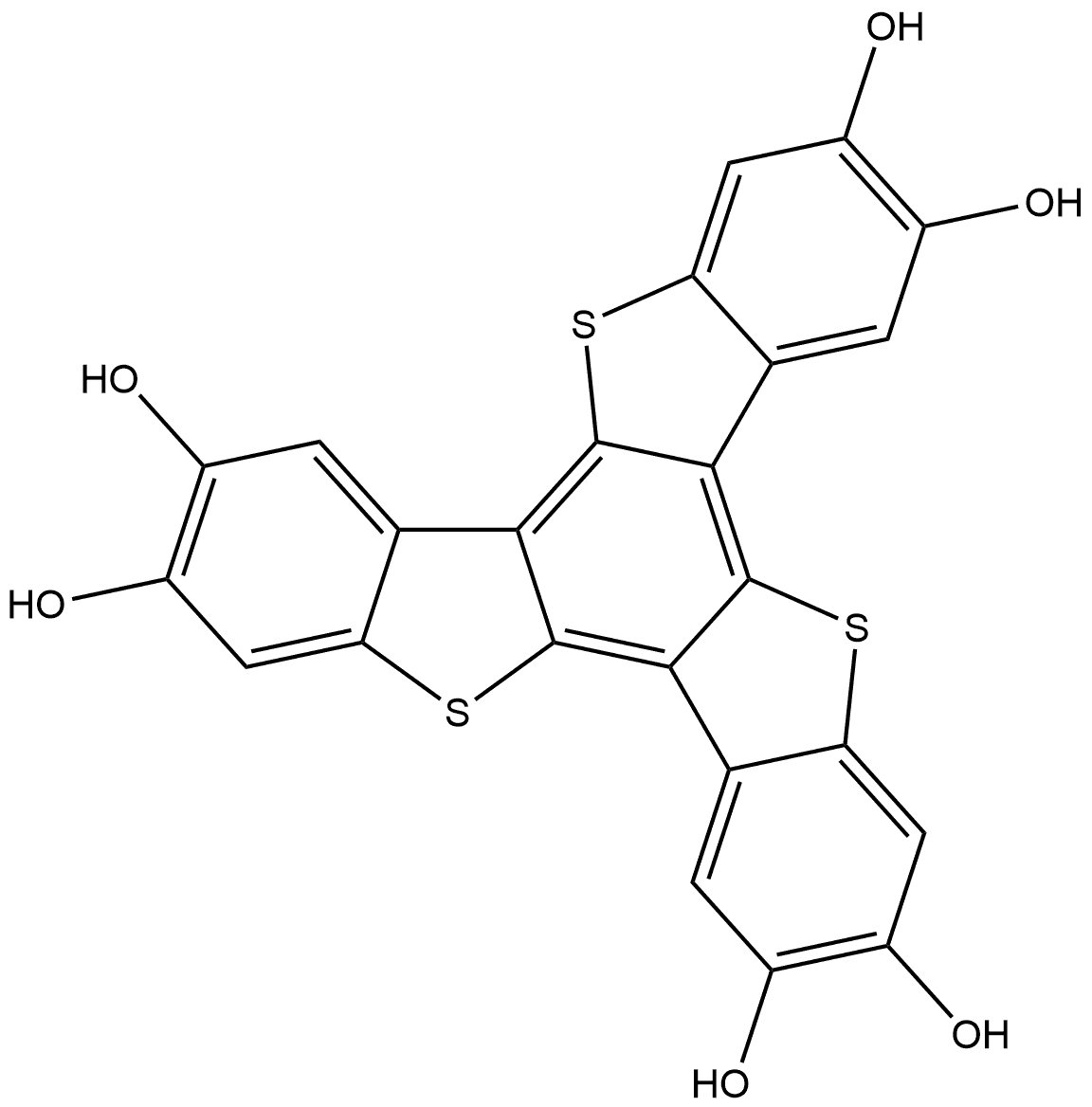 Benzo[1,2-b:3,4-b′:5,6-b′′]tris[1]benzothiophene-2,3,7,8,12,13-hexol Structure