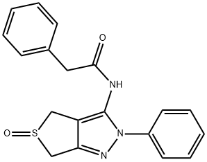 Benzeneacetamide, N-(2,6-dihydro-5-oxido-2-phenyl-4H-thieno[3,4-c]pyrazol-3-yl)- Structure